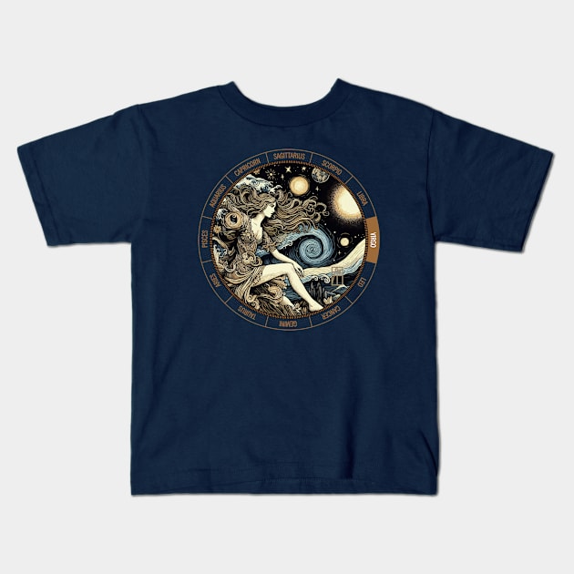 ZODIAC Virgo - Astrological VIRGO - VIRGO - ZODIAC sign - Van Gogh style - 11 Kids T-Shirt by ArtProjectShop